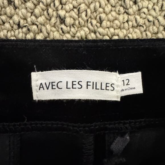 Avec Les Filles Velvet Straight Heart Button Pants US Women's 12 - Picture 4 of 7